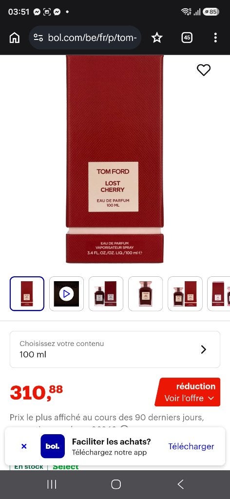 Tom ford Lost Cherry 100ml, Enlèvement, Neuf, Bouteille de parfum, Plein