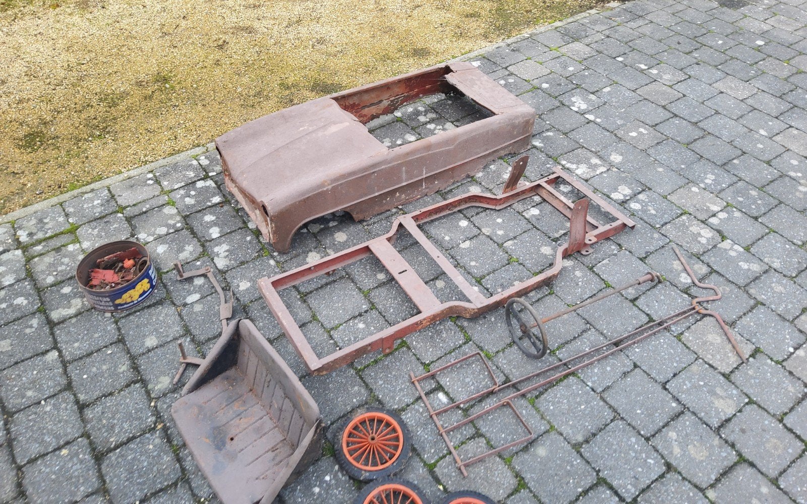 oude trapauto onderdelen, Antiek en Kunst, Ophalen