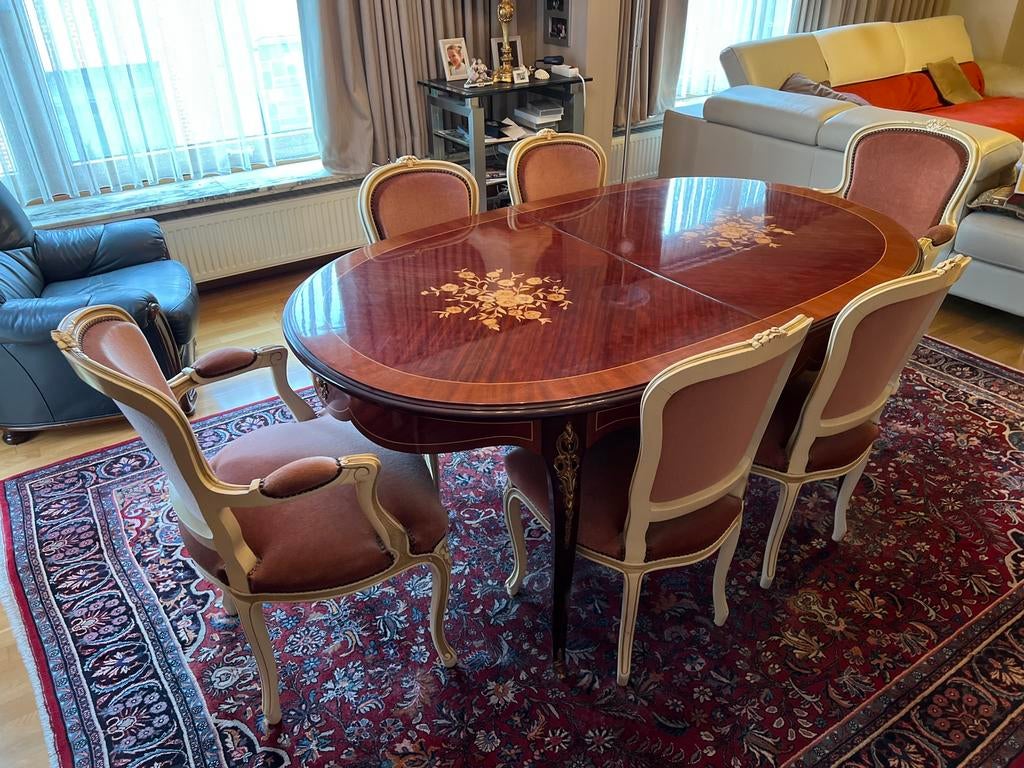Set van 6 Klassieke Stoelen, Huis en Inrichting, Complete eetkamers, Ophalen, Zo goed als nieuw, Louis XV stijl, 6 tot 8 stoelen