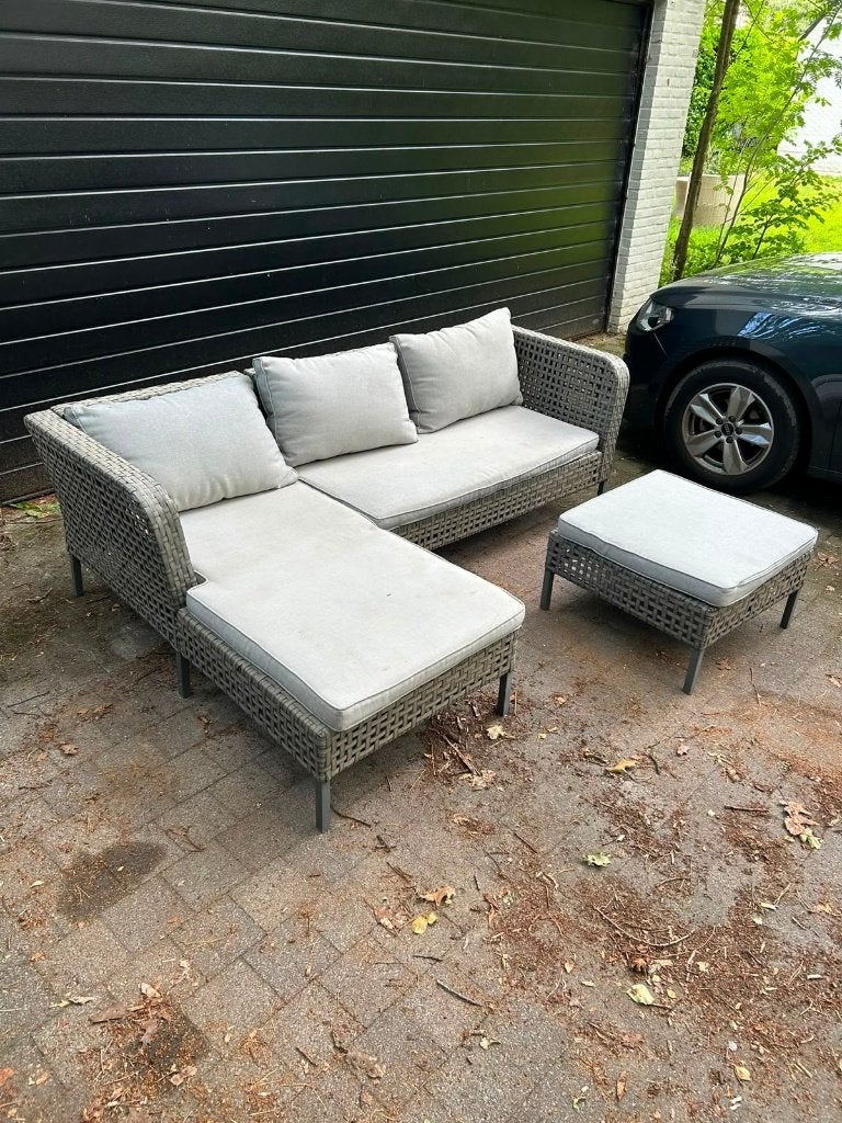 Gebruikte tuinset gratis op te halen, Tuin en Terras, Ophalen, Kunststof, Gebruikt, 3 zitplaatsen