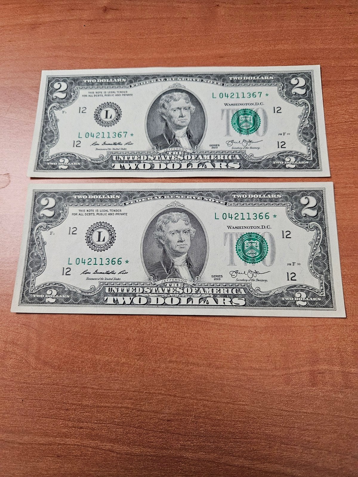 2x 2 dollars USA 2013 jaar met STER, Timbres & Monnaies, Enlèvement ou Envoi, Amérique du Nord, Série