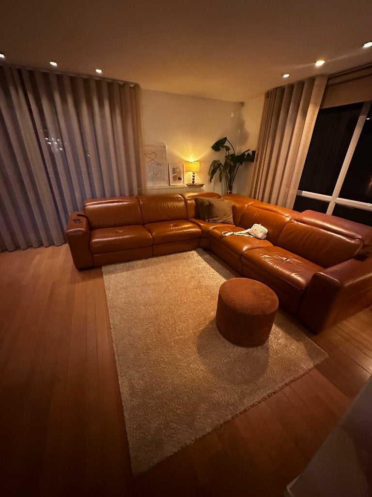 Leren zetel, Huis en Inrichting, Ophalen, Moderne hoeksalon, Gebruikt, Hoekbank
