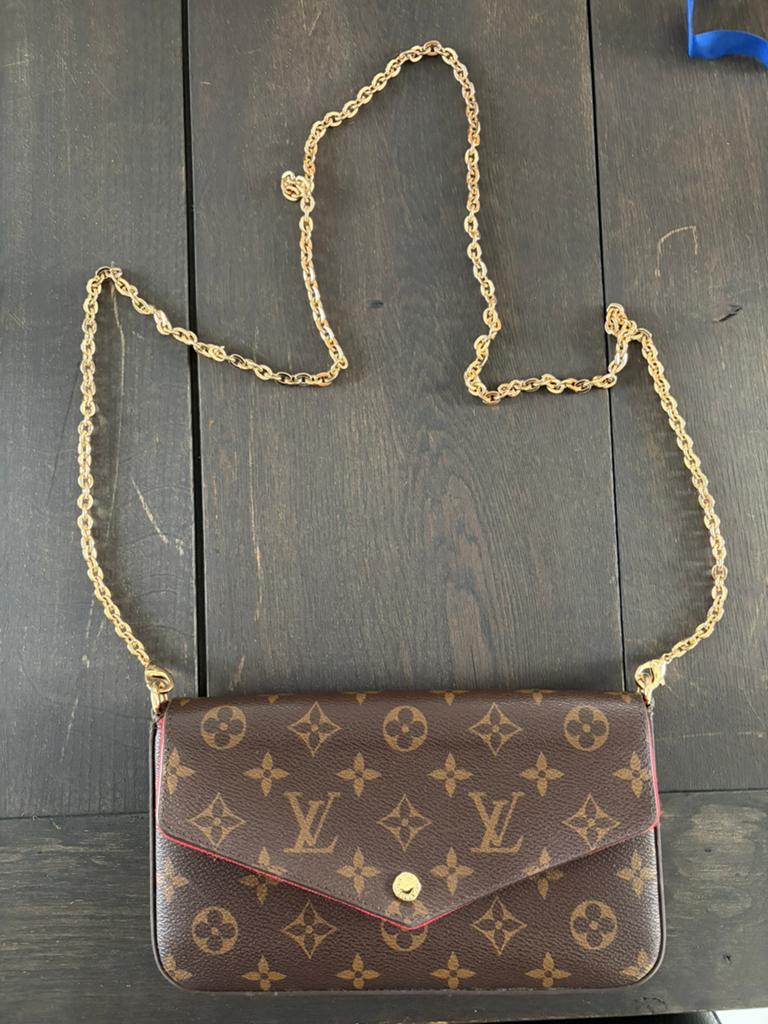 Louis Vuitton, Felicie monogram tas, Ophalen of Verzenden, Zo goed als nieuw, Rood, Handtas