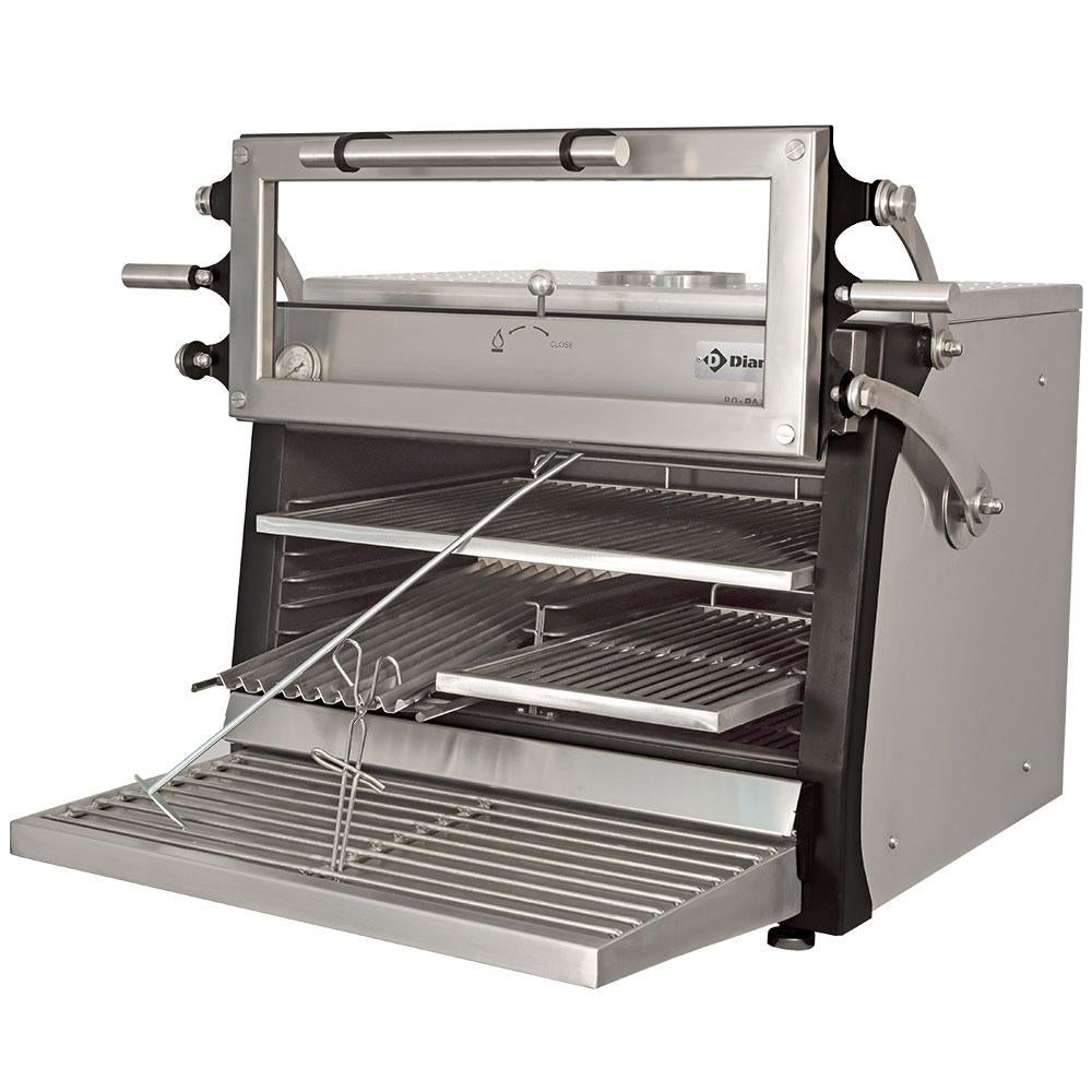 Houtskool-BBQ-oven, GN 1/1+ GN2/4 (75 kg/u) - Liftdeur, Tuin en Terras, Houtskoolbarbecues, Ophalen of Verzenden
