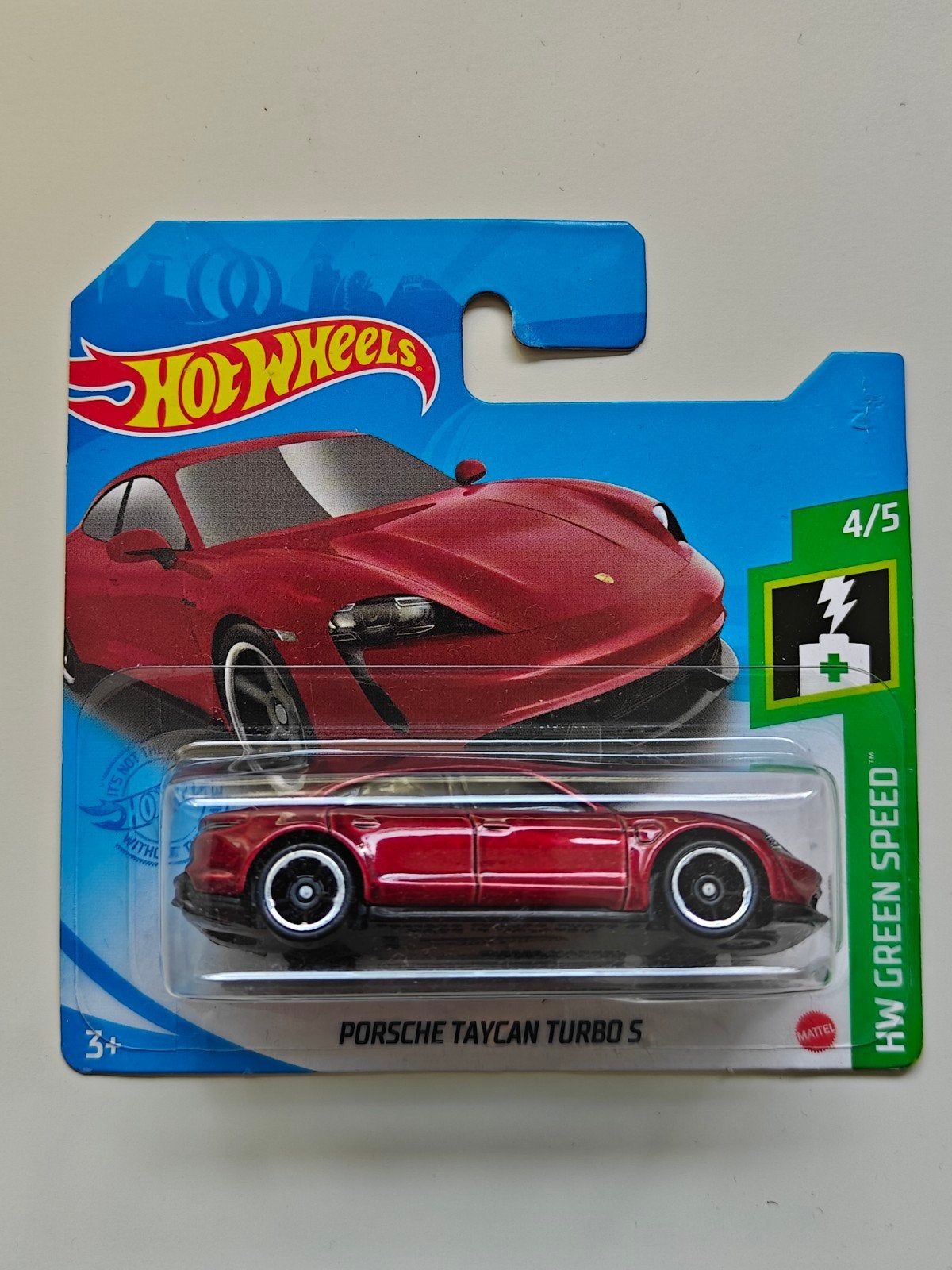 Hot Wheels Porsche Taycan Turbo S Rood HW Green Speed - 2021, Hobby en Vrije tijd, Modelauto's | Overige schalen, Ophalen of Verzenden