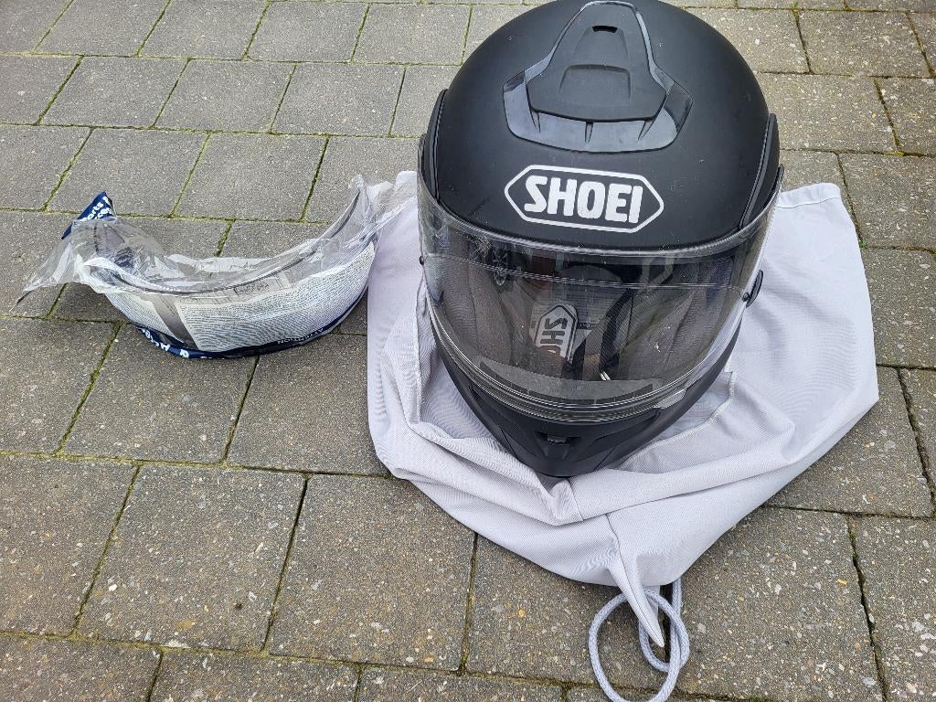 Casque Shoei Multitec + visière supplémentaire - Taille M, Seconde main, Enlèvement, Shoei, Casque système