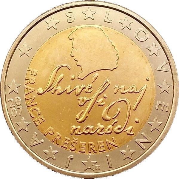 2 euro muntstuk slovenia 2007, Enlèvement ou Envoi, Slovénie, 2 euros, Monnaie en vrac