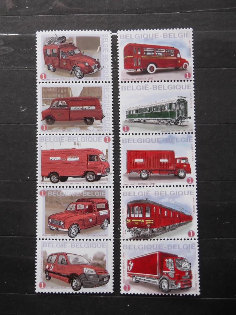 3923-27 + 4056-60 Postvoertuigen - Véhicules postaux MNH, Enlèvement ou Envoi, Non oblitéré, Timbre-poste