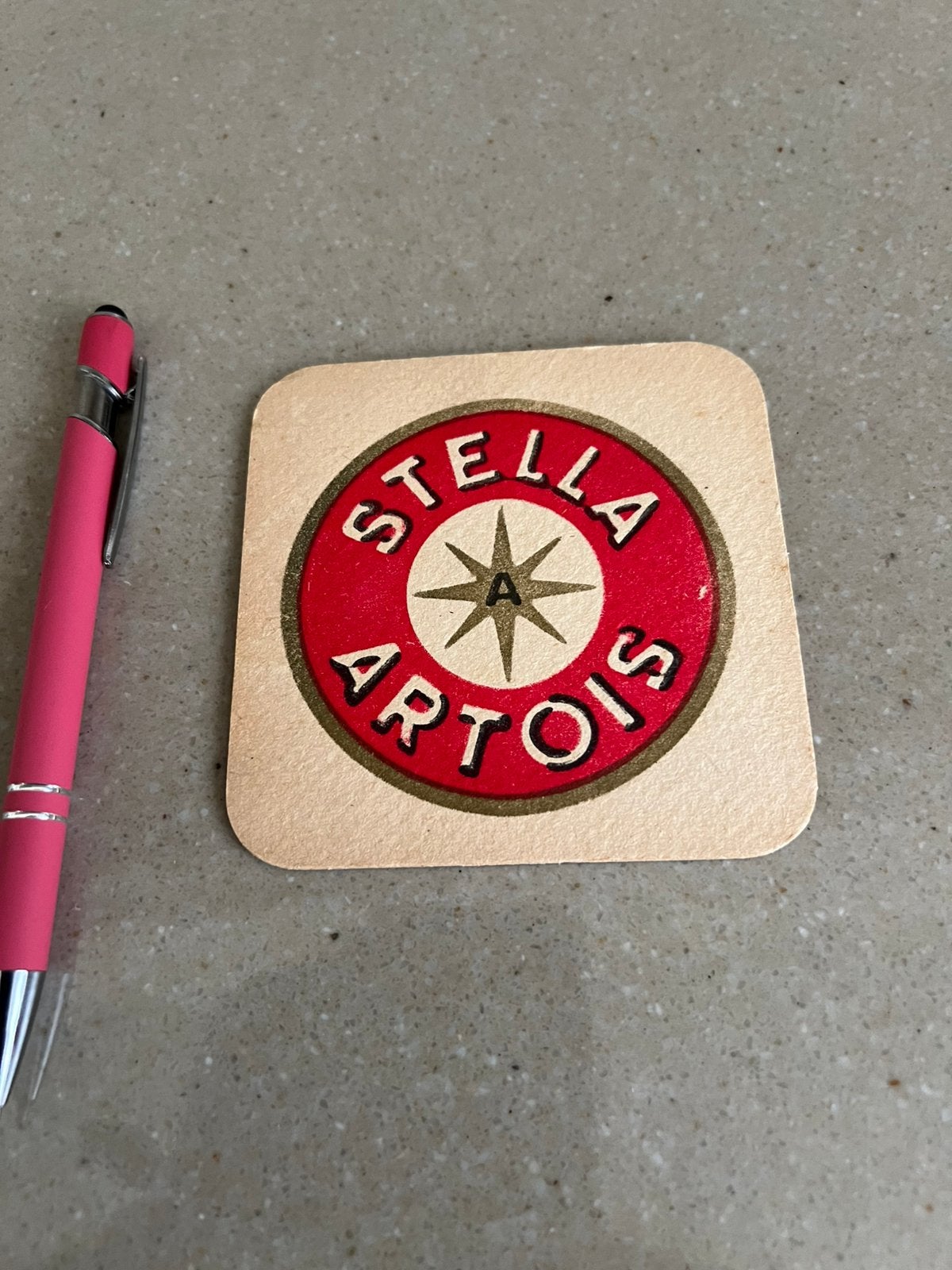 Stella Artois, très ancienne carte de bières, Envoi, Comme neuf, Sous-bock, Stella Artois