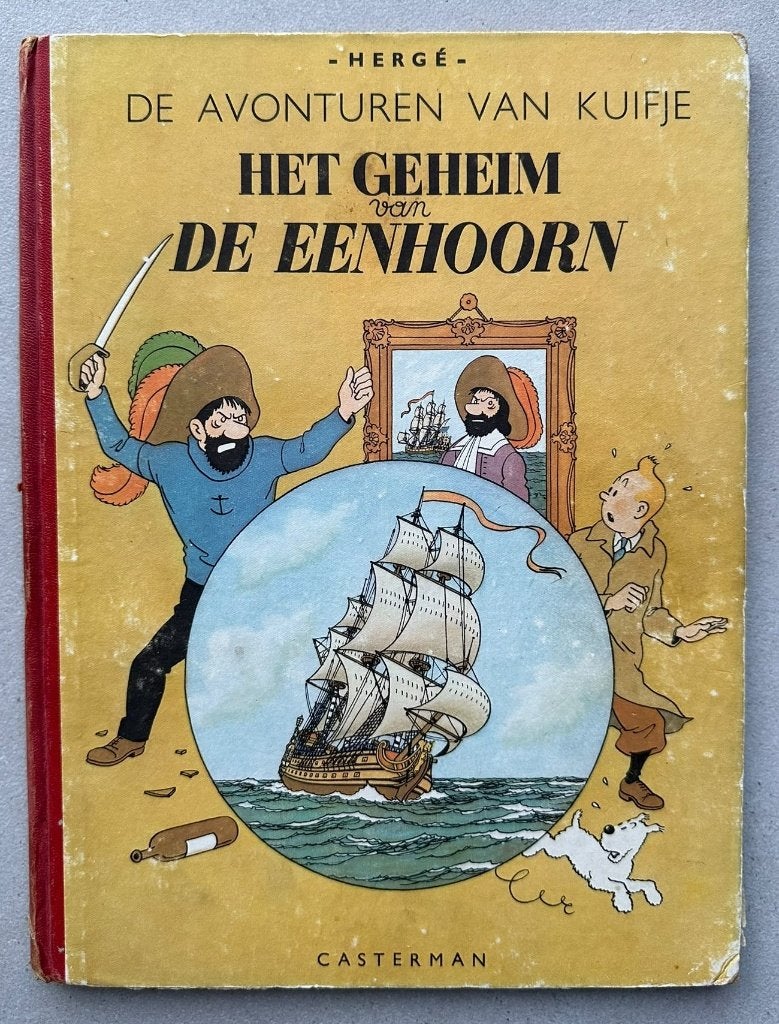 Kuifje, Het geheim van de eenhoorn - 3de druk 1947, Boeken, Gelezen, Eén stripboek, Ophalen of Verzenden, Hergé