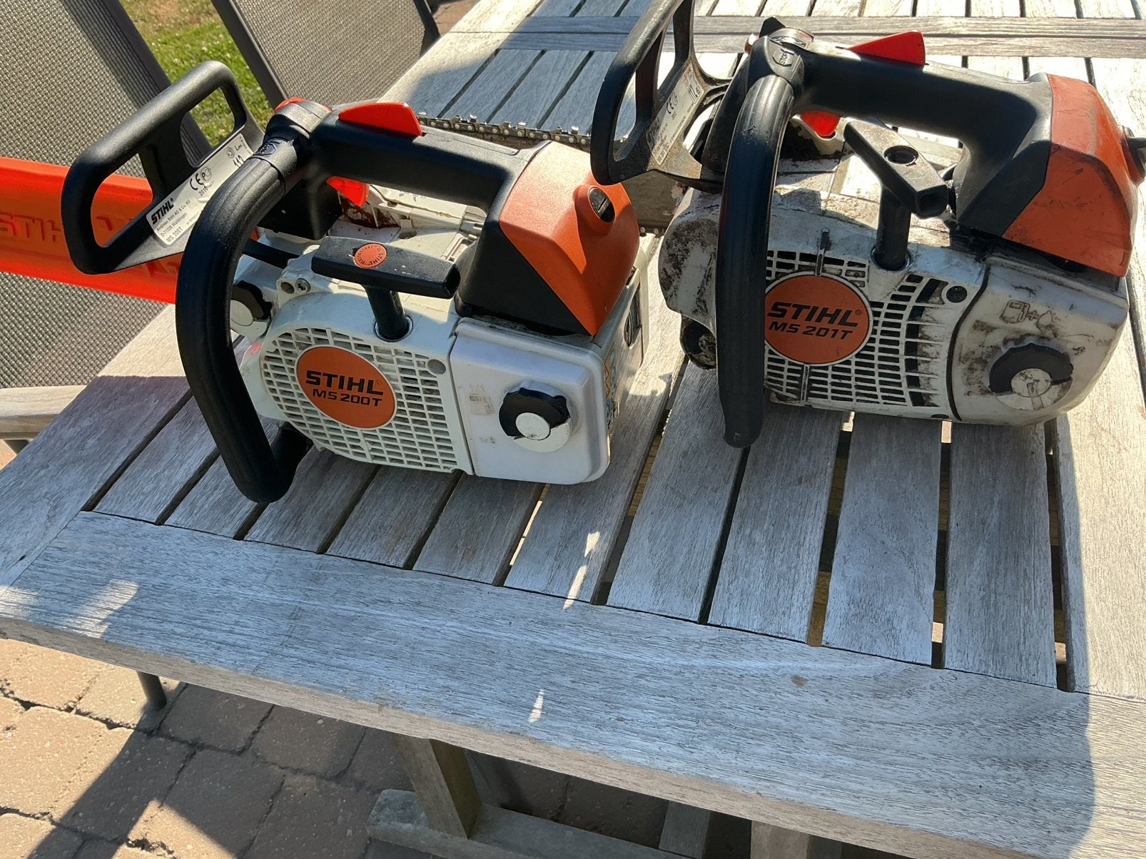 2 stihl kettingzagen ms 200 T ms 201T perfect, Ophalen, Gebruikt