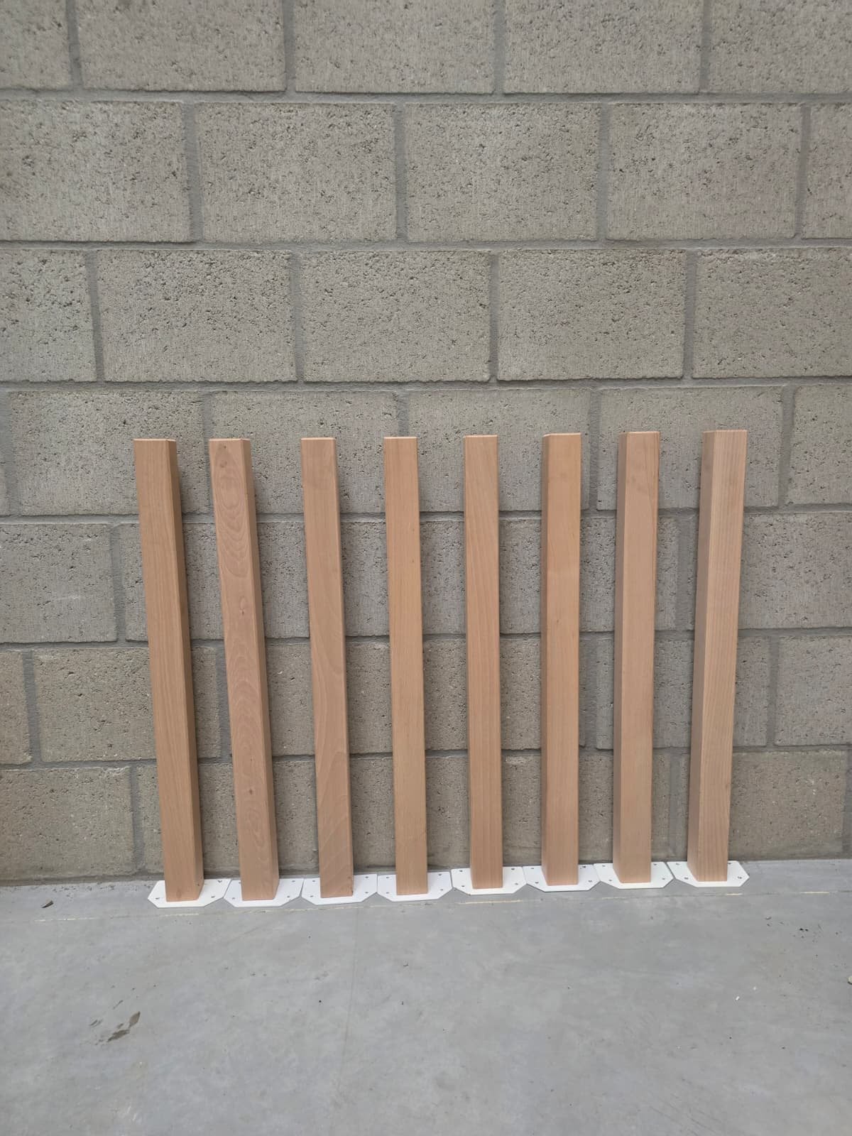 Set van 8 Houten Tafelpoten met Metalen Montageplaten, Ophalen