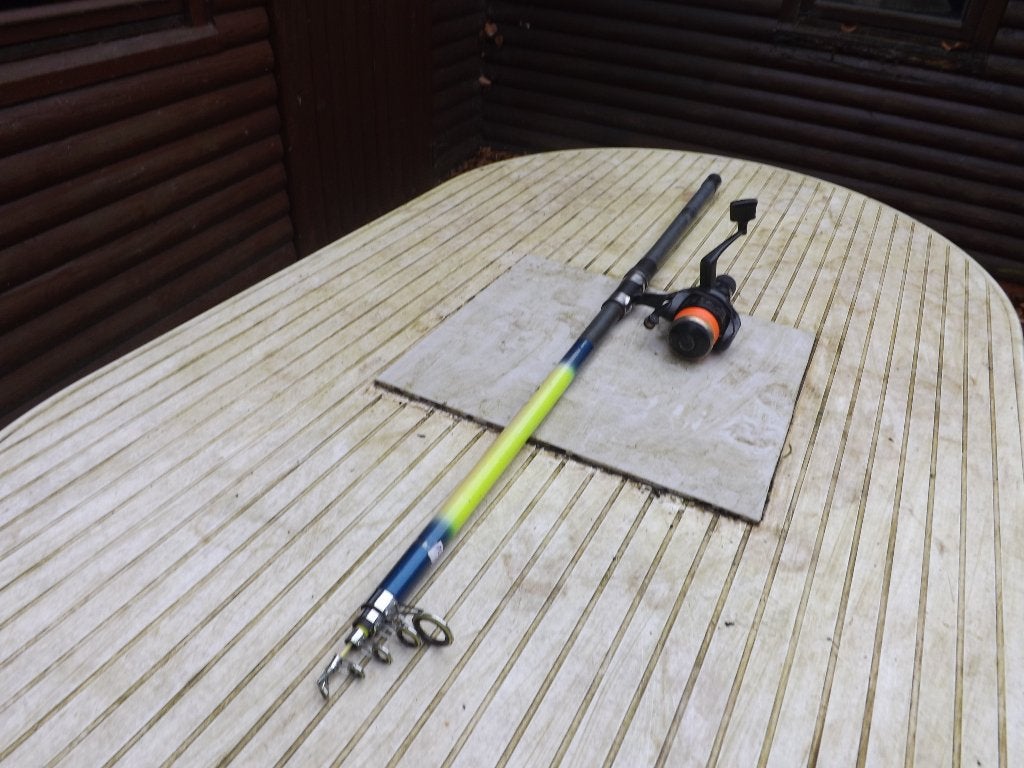 hengel van SHAKESPEARE 350 met molen op, Watersport en Boten, Hengelsport | Algemeen, Ophalen, Gebruikt, Werphengel