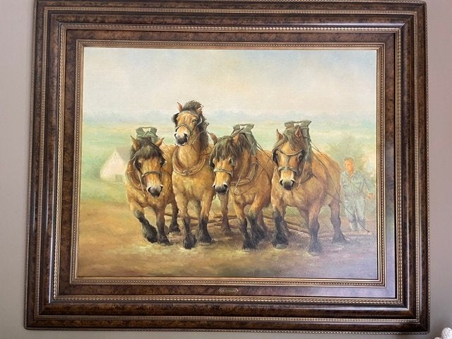 Schiderij van Freddy Baeten, 75 cm ou plus, Comme neuf, Enlèvement, Création originale