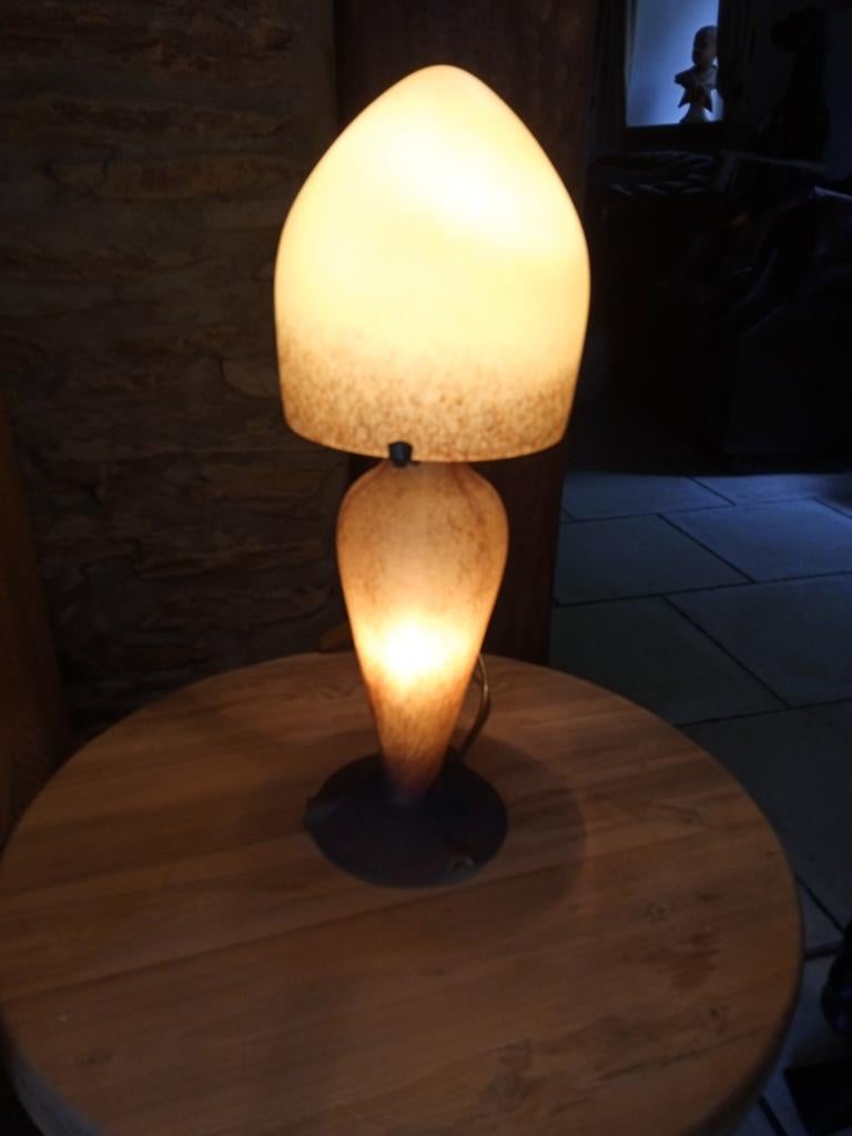 Lampe pâte de verre signé art France, Enlèvement ou Envoi