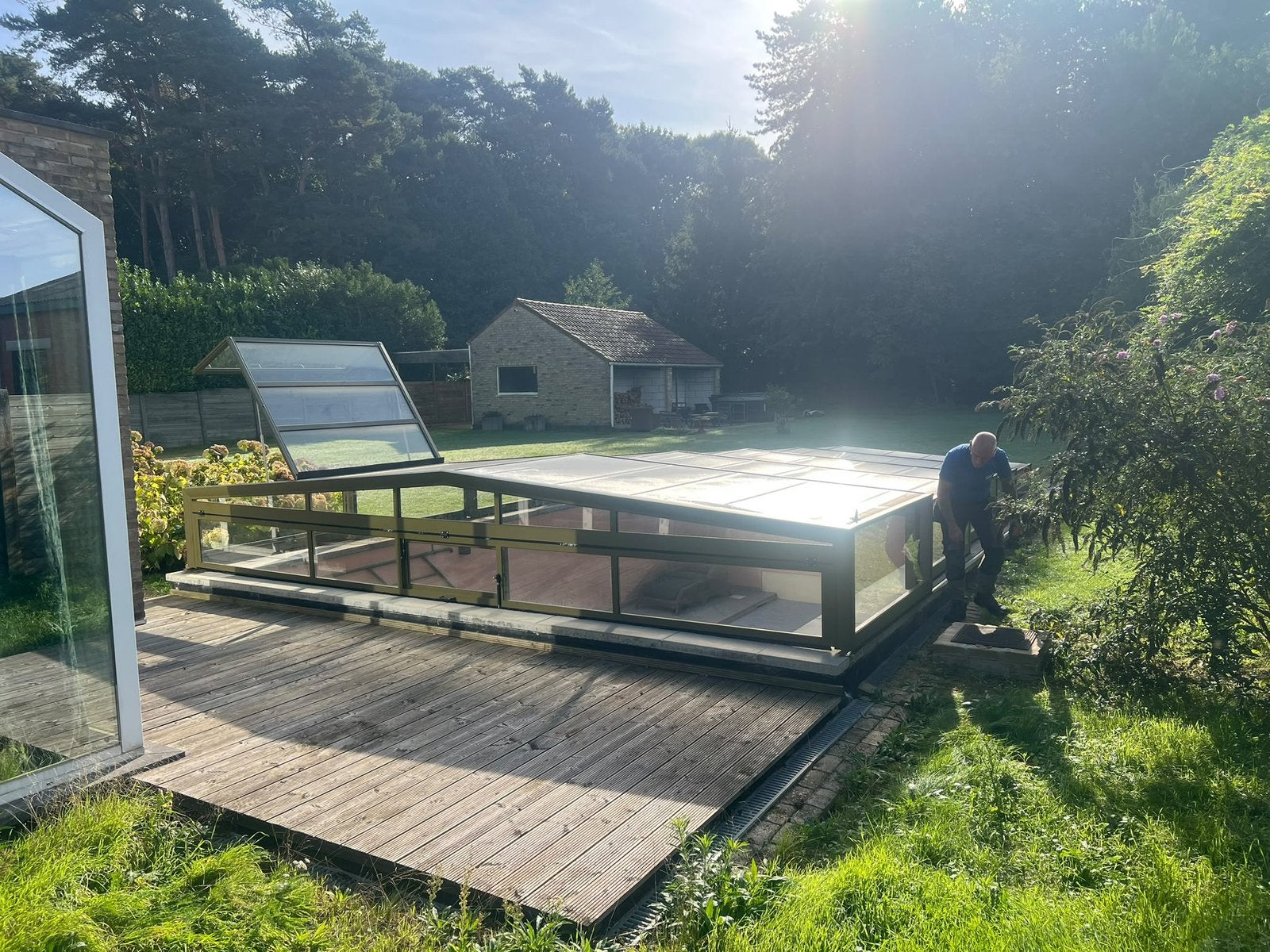 Abri de piscine 5.35x9.20x0.30, Jardin & Terrasse, Enlèvement ou Envoi, Comme neuf