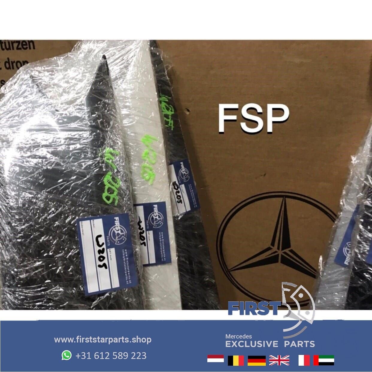 W205 ZIJSCHERM VOORSCHERM SPATBORD LINKS / RECHTS Mercedes C, Gebruikt, -, Ophalen of Verzenden, Spatbord