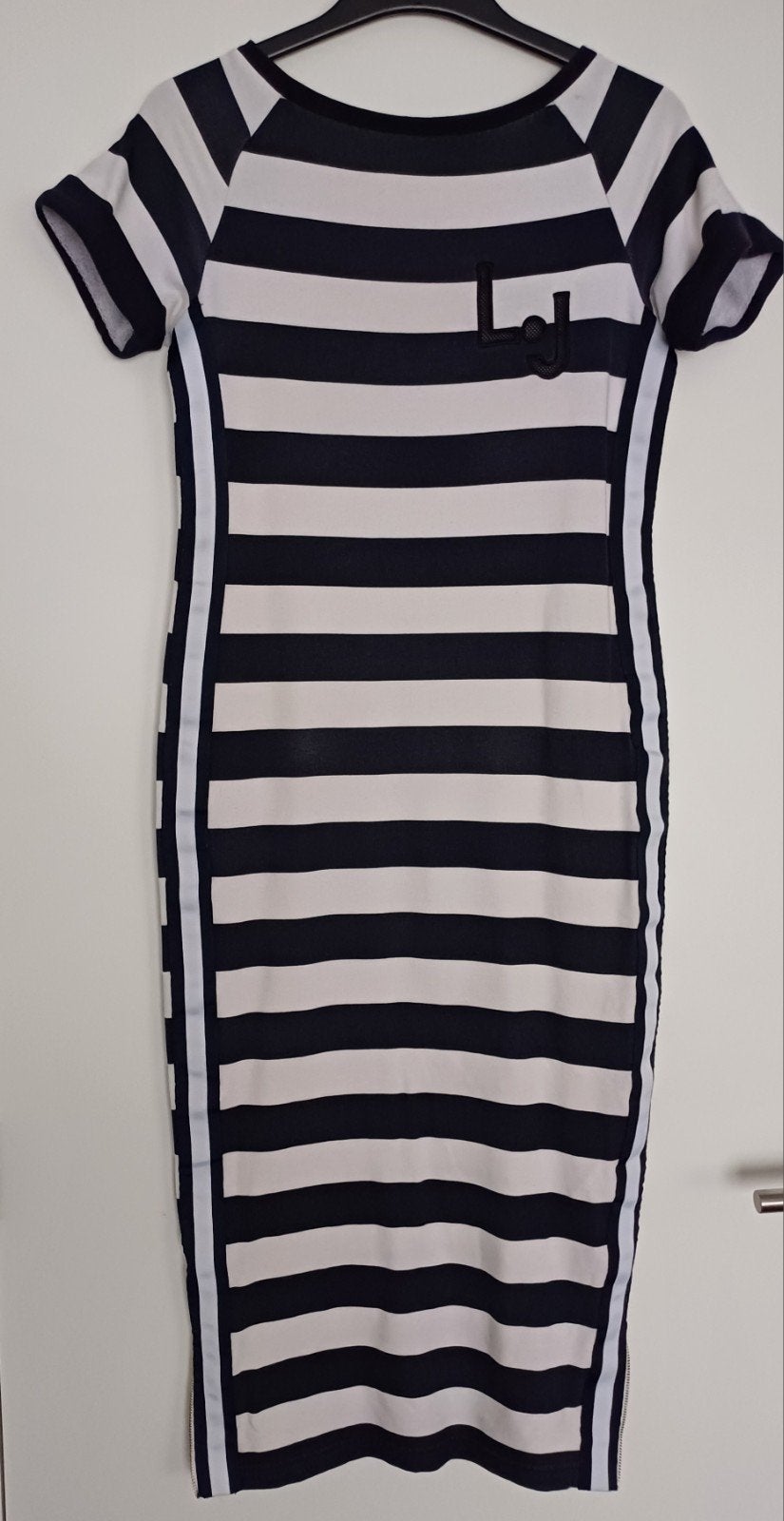 LIU JO blauw/wit gestreepte lange jurk met ritsenin maatje S, Ophalen, Overige kleuren, Liu Jo, Maat 36 (S)