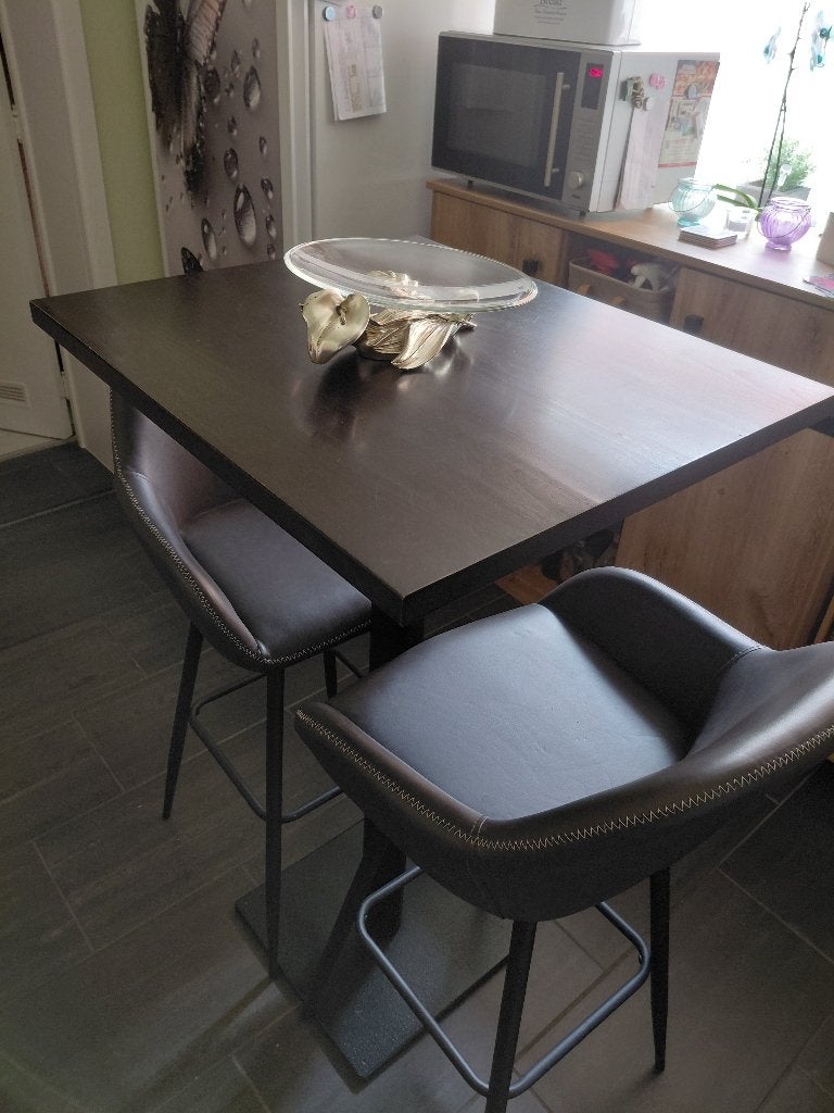 Hoge tafel en 2 stoelen, Huis en Inrichting, Ophalen, Gebruikt