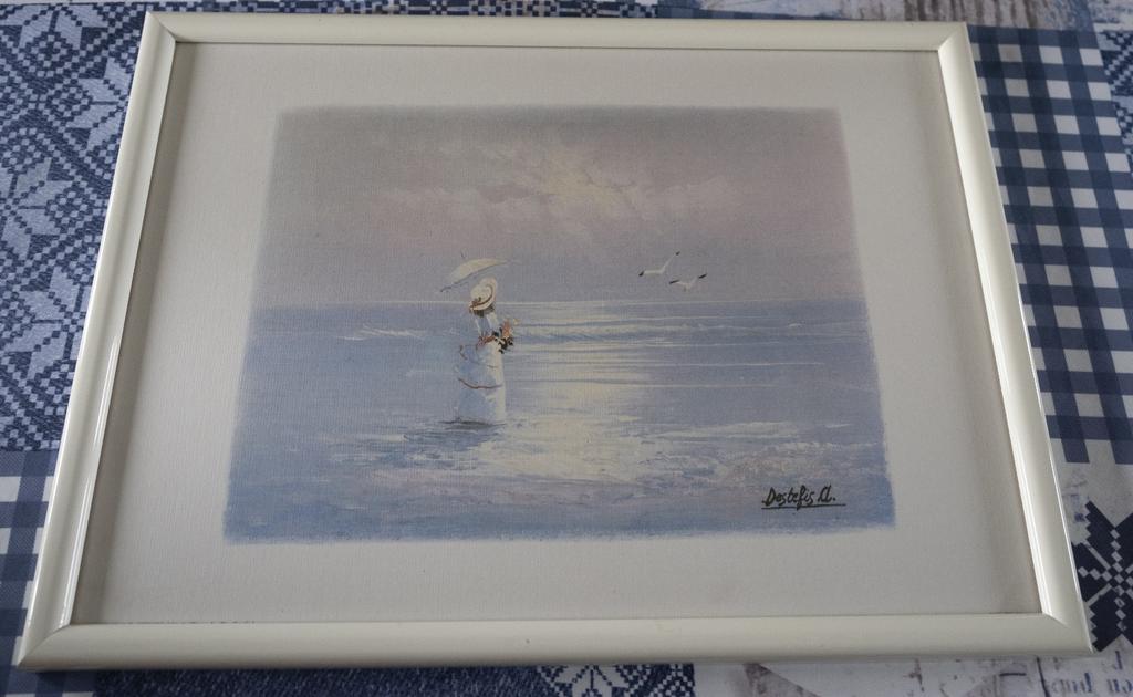 Zee foto met kader, Huis en Inrichting, Ophalen, Zo goed als nieuw