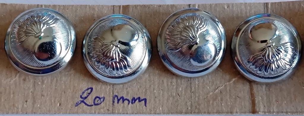 Rijkswacht knopen 20mm  zilverkleurig, Verzamelen, Ophalen of Verzenden, Rijkswacht, Kleding of Schoenen