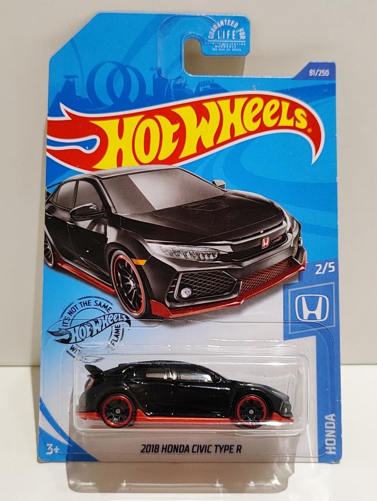 Hot Wheels 2018 Honda Civic Type R Zwart Rood (2017), Enlèvement ou Envoi