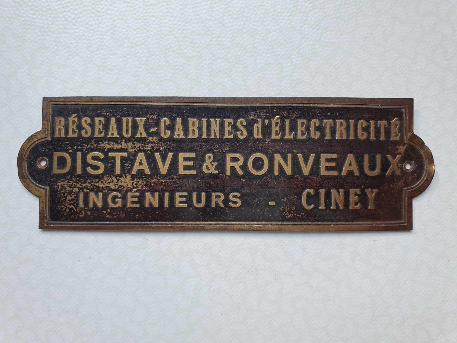 Ancienne petite plaque métallique réseau électrique, Enlèvement ou Envoi