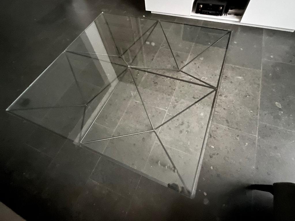 Salontafel B&B Italia Alanda, 100 à 150 cm, Moins de 50 cm, Verre, Carré