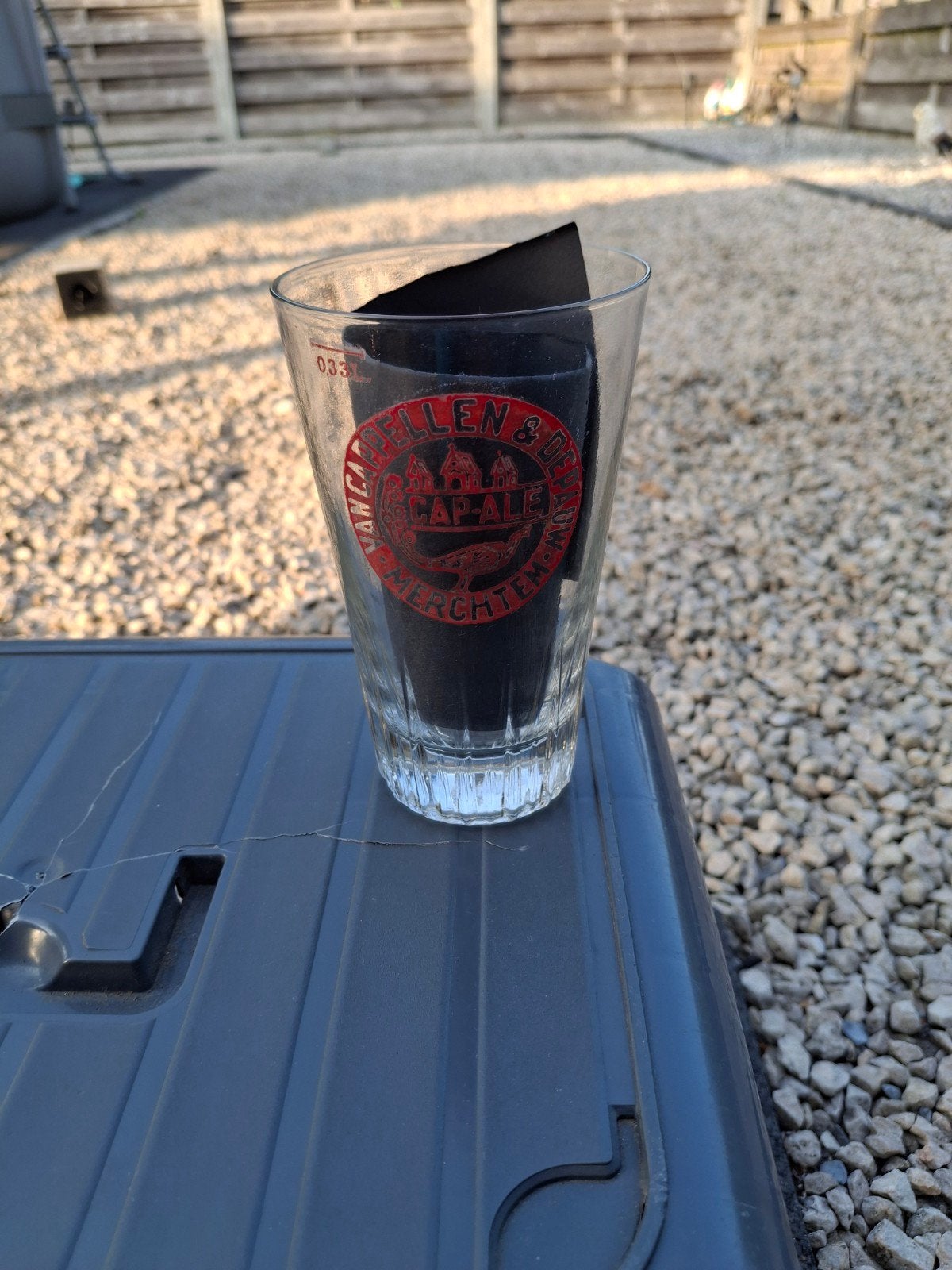 Oud gezuurd bierglas van capellen merchtem, Ophalen of Verzenden