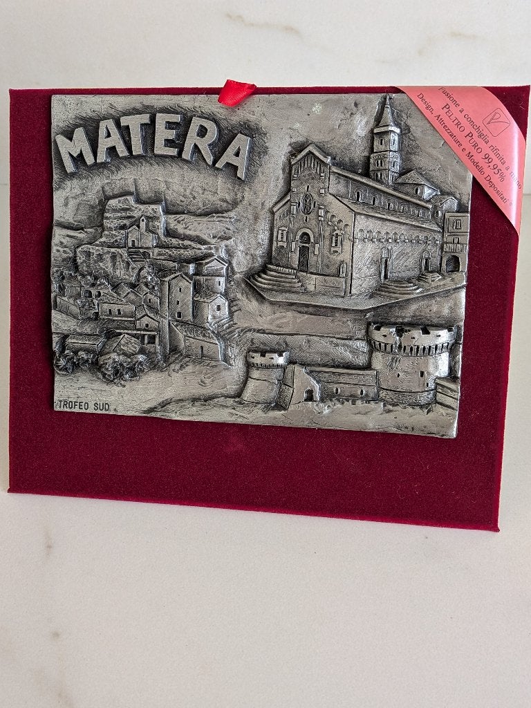 Tin :afbeelding stad Matera ( Sassi ) grotwoningen  Italie, Ophalen of Verzenden