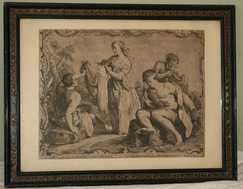 Antieke Gravure Giovanni Volpato 18de eeuw De naakten kleden, Ophalen of Verzenden, Gravure