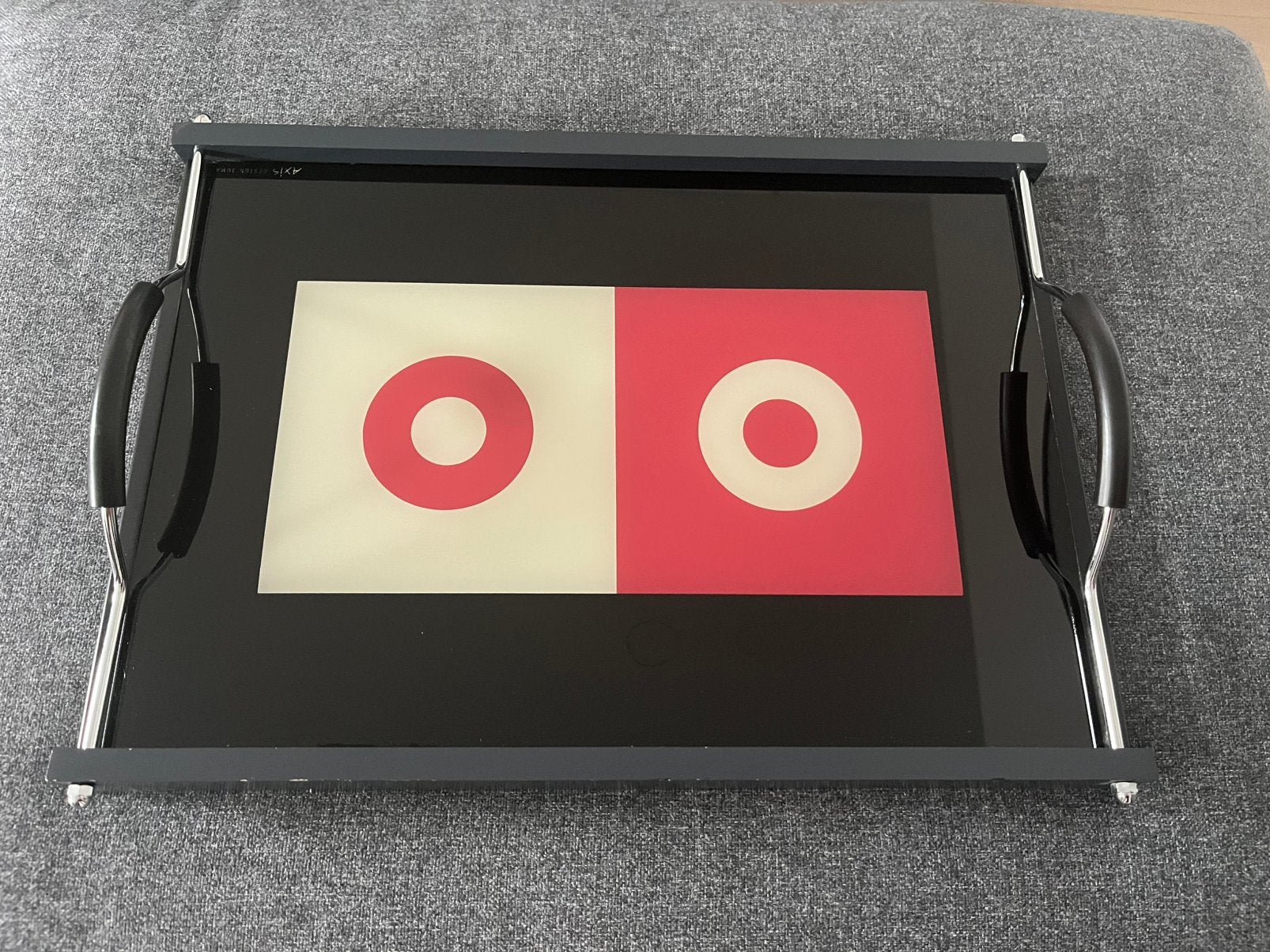 Dienblad in glas, Ophalen, Gebruikt, Rechthoekig, Overige materialen