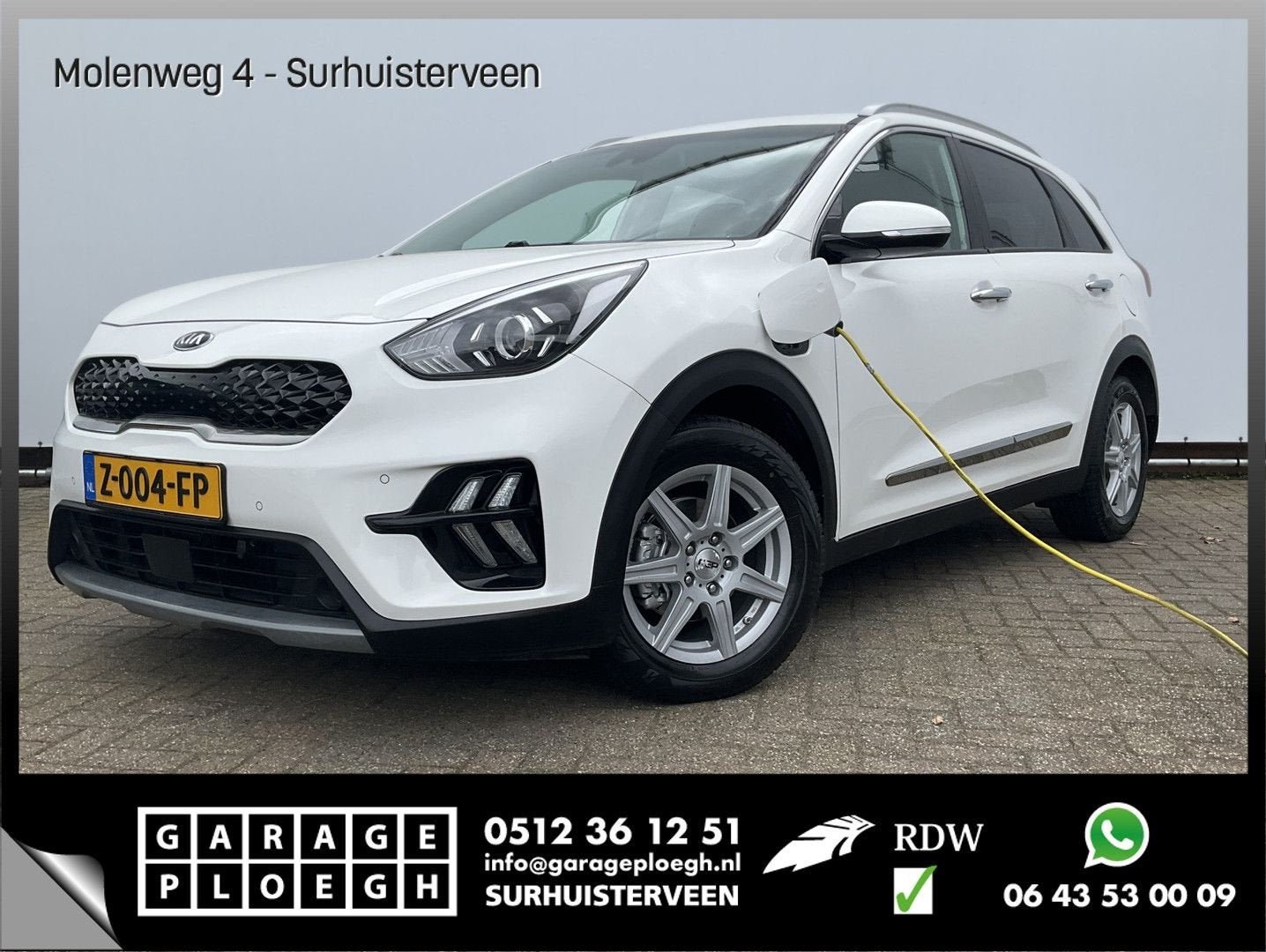 Kia Niro 1.6 GDi Plug-in PHEV Adap.Cruise Stoel/Stuurverw Na, Auto's, Automaat, Elektrische ramen, Wit, 31 g/km