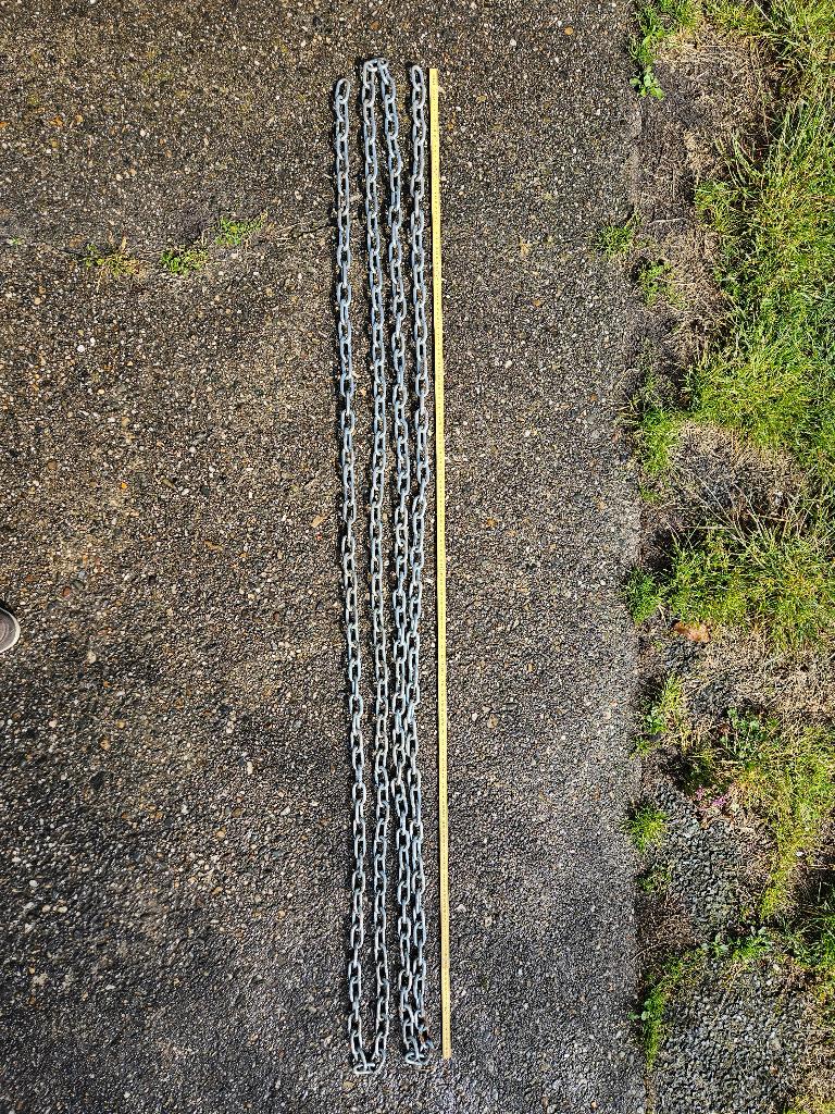 8 meter verzinkte ketting met schakels van 6 mm dik, Ophalen