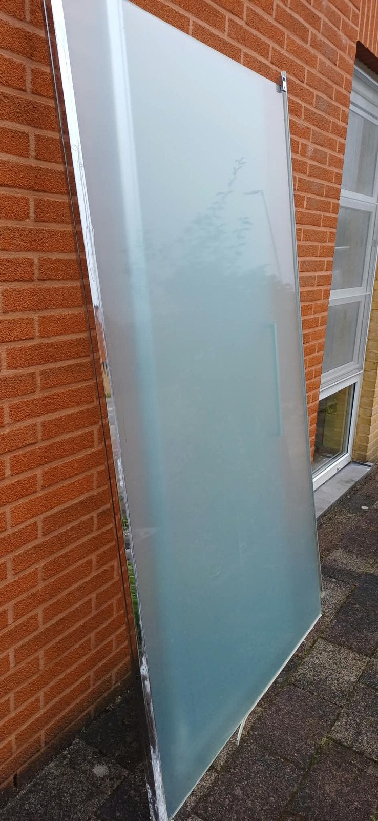 Douchewand in melkglas – hoekdouche 90 x 120 cm, Doe-het-zelf en Bouw, Ophalen, Gebruikt, 160 cm of meer, Glasplaat