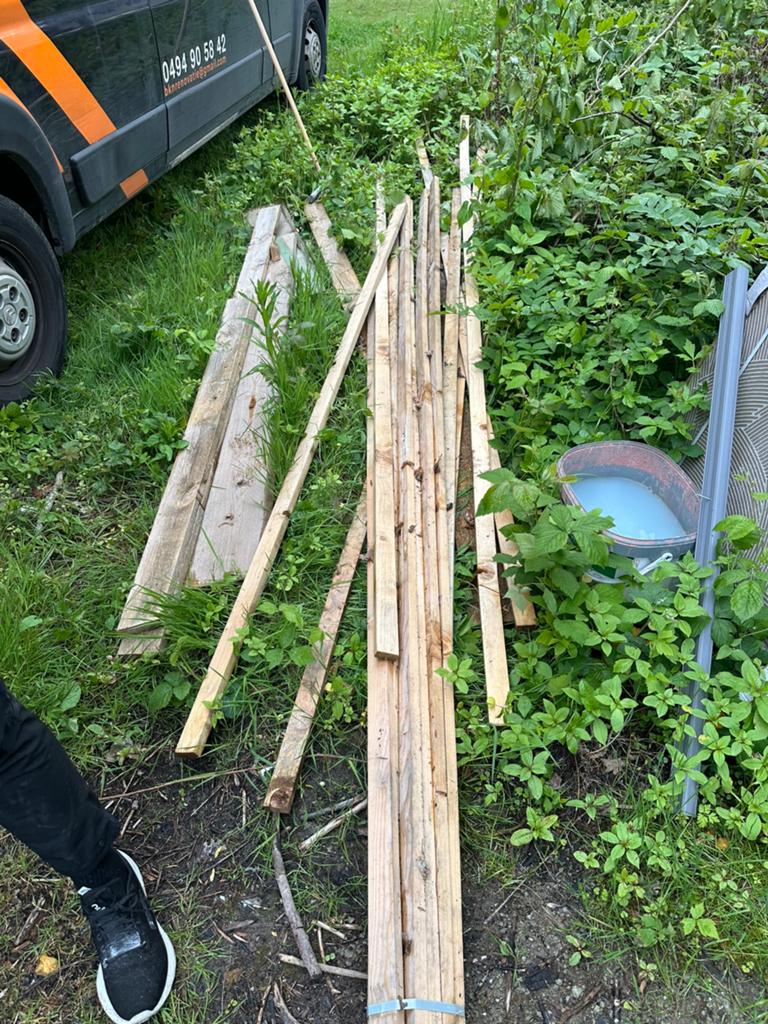 Gratis houten latten nieuw, Tuin en Terras, Ophalen, Zo goed als nieuw
