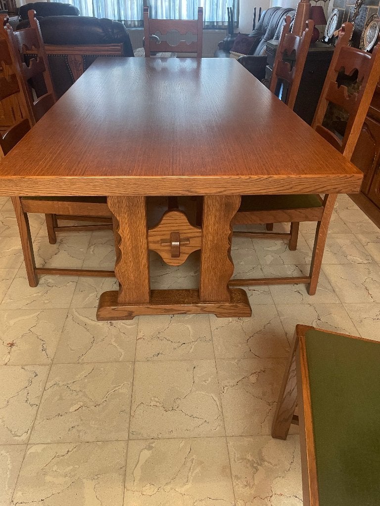 Volle eiken tafel blad 5 cm dik, Antiek en Kunst, Ophalen