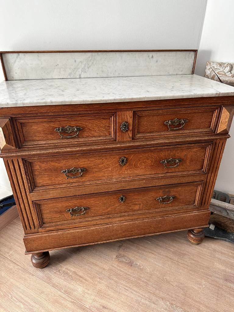 A vendre commode avec marbre blanc, Enlèvement, Utilisé