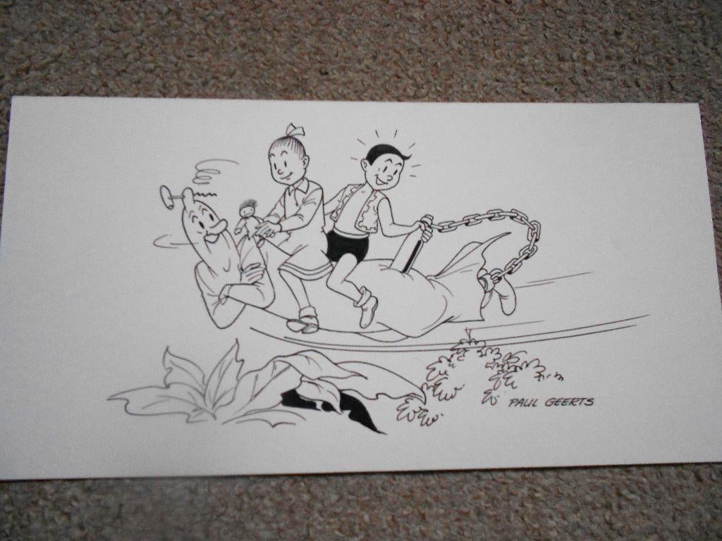 Suske en Wiske - Het Eiland Amoras - originele tek P Geerts, Ophalen of Verzenden, Nieuw, Paul Geerts