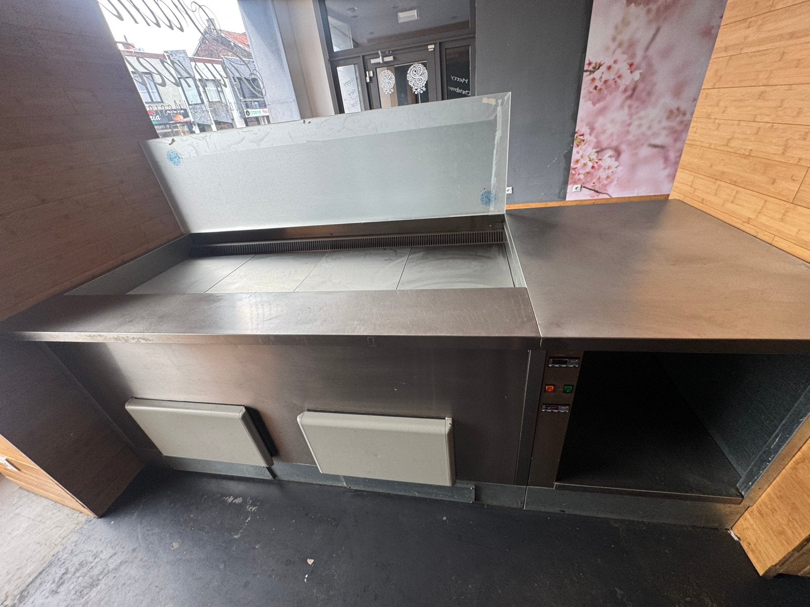Sandwicherie / Horeca (Comptoir Réfrigéré/ Meuble Bas/Hotte), Articles professionnels, Enlèvement, Utilisé, Mobilier en inox