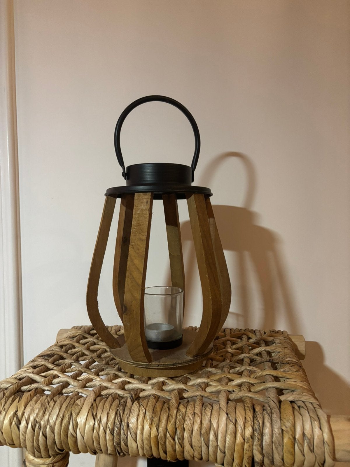 Windlicht met kaarshouder, Ophalen, Zo goed als nieuw, Hout, Windlicht