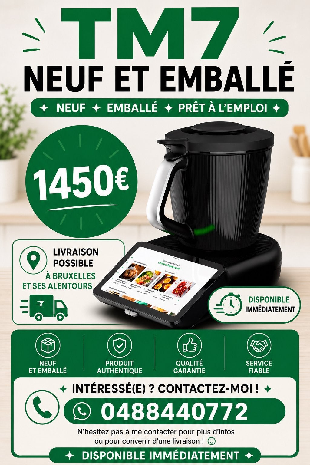 Thermomix TM7, Electroménager, Appareils à gourmet, Enlèvement, Neuf