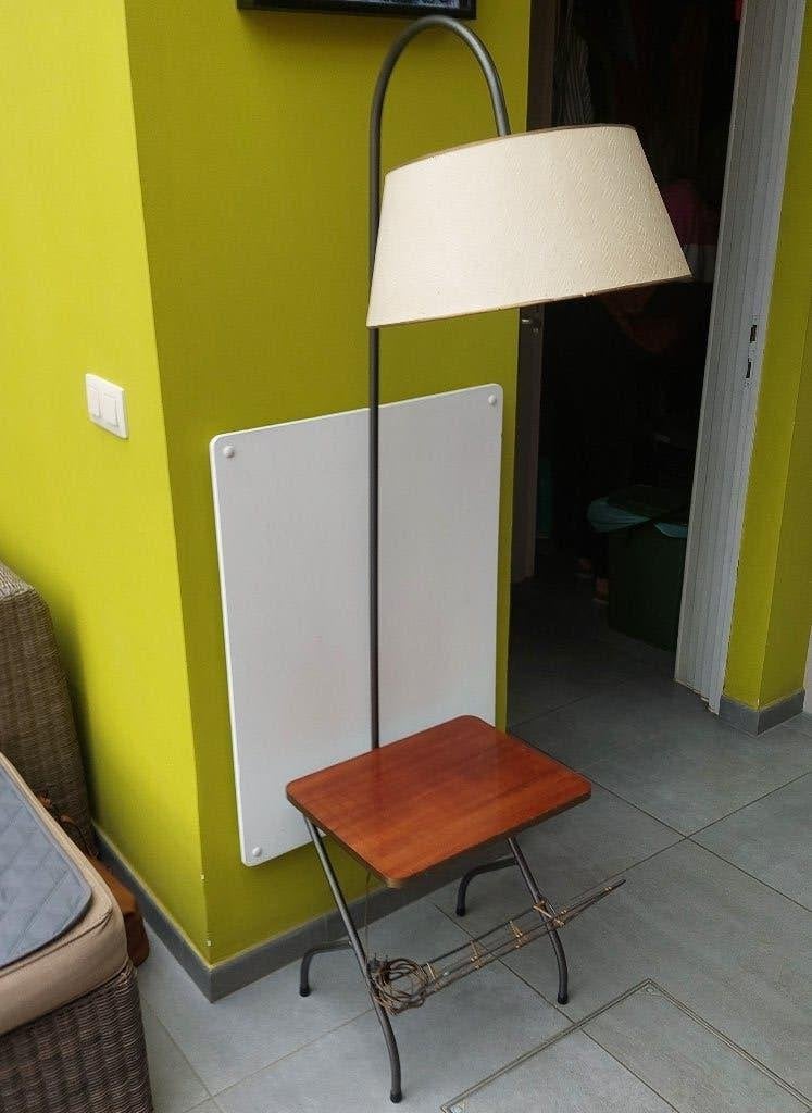 vintage krantenstaander met lamp, Antiek en Kunst, Ophalen