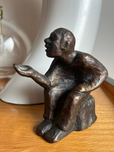 Kleine oude bronzen sculptuur, Antiek en Kunst, Ophalen, Brons