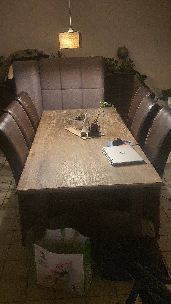 6 chaises de salle à manger en cuir marron, Maison & Meubles, Chaises, Brun, Enlèvement, Bois, Cinq, Six Chaises ou plus