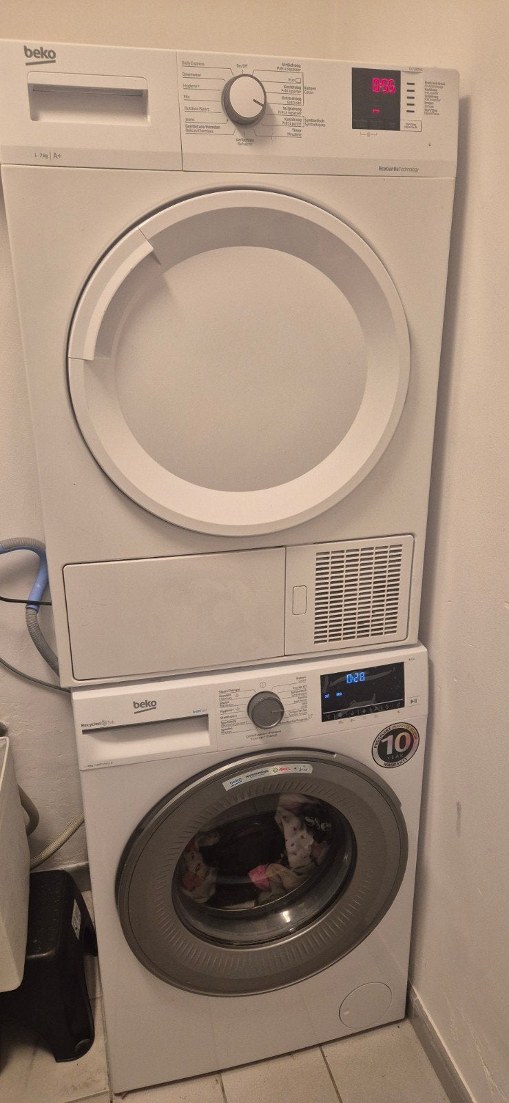 Wasmachine beko 8kg en droog kast beko 7kg  2jaar oud, Elektronische apparatuur, Ophalen