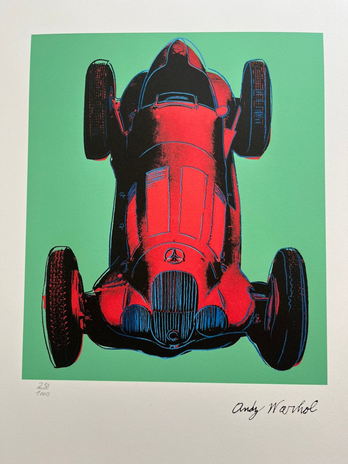 Andy Warhol Mercedes CMOA ingekaderd, Antiquités & Art, Art | Lithographies & Sérigraphies, Édition limitée, Enlèvement, Autres sujets