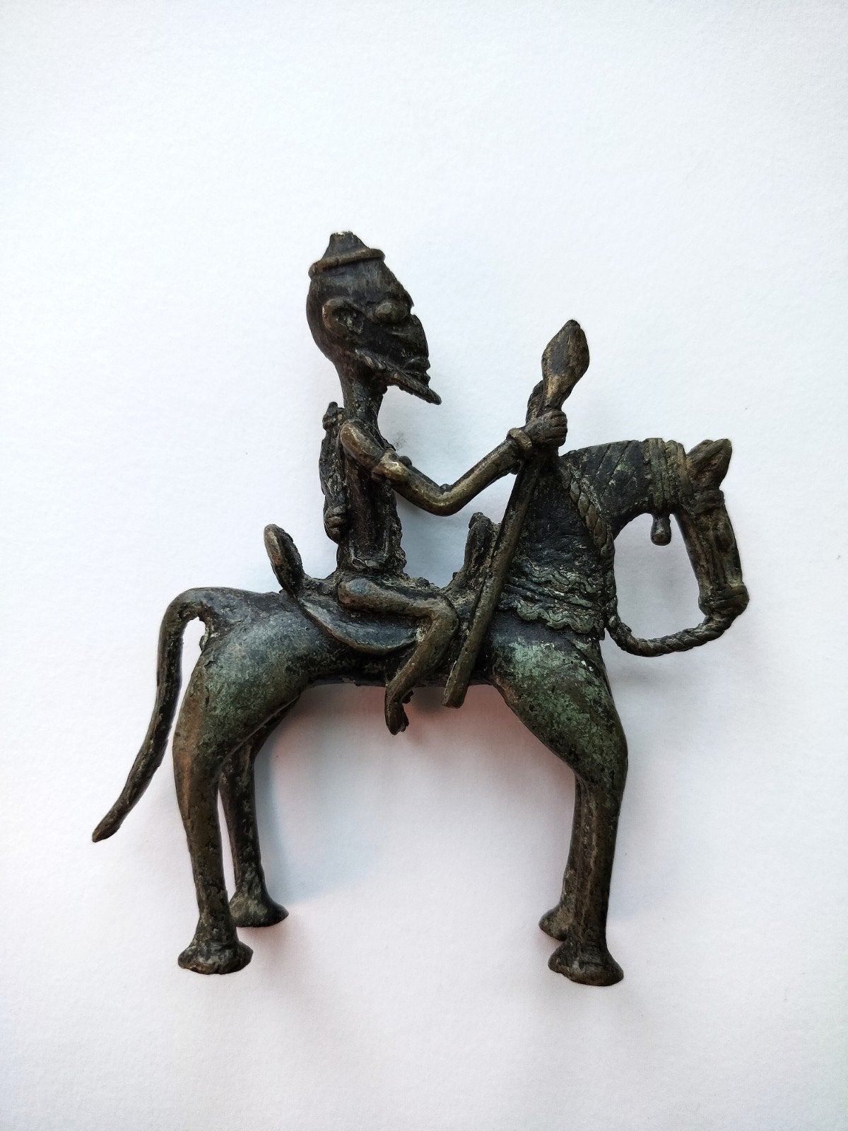 Dogon ruitersbeeldje, Mali, Ophalen of Verzenden, Brons