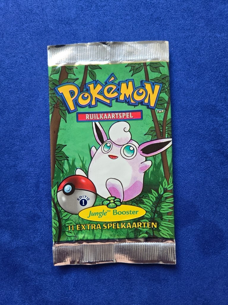 Pokémon Jungle 1st Edtn NL Booster: Wigglytuff – LEEG pakje, Ophalen of Verzenden, Gebruikt, Booster