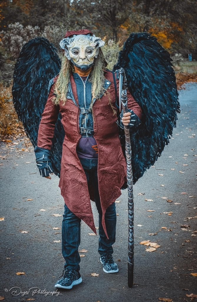 hoody met masker en vleugels, Enlèvement ou Envoi, Comme neuf, Taille 56/58 (XL), Vêtements